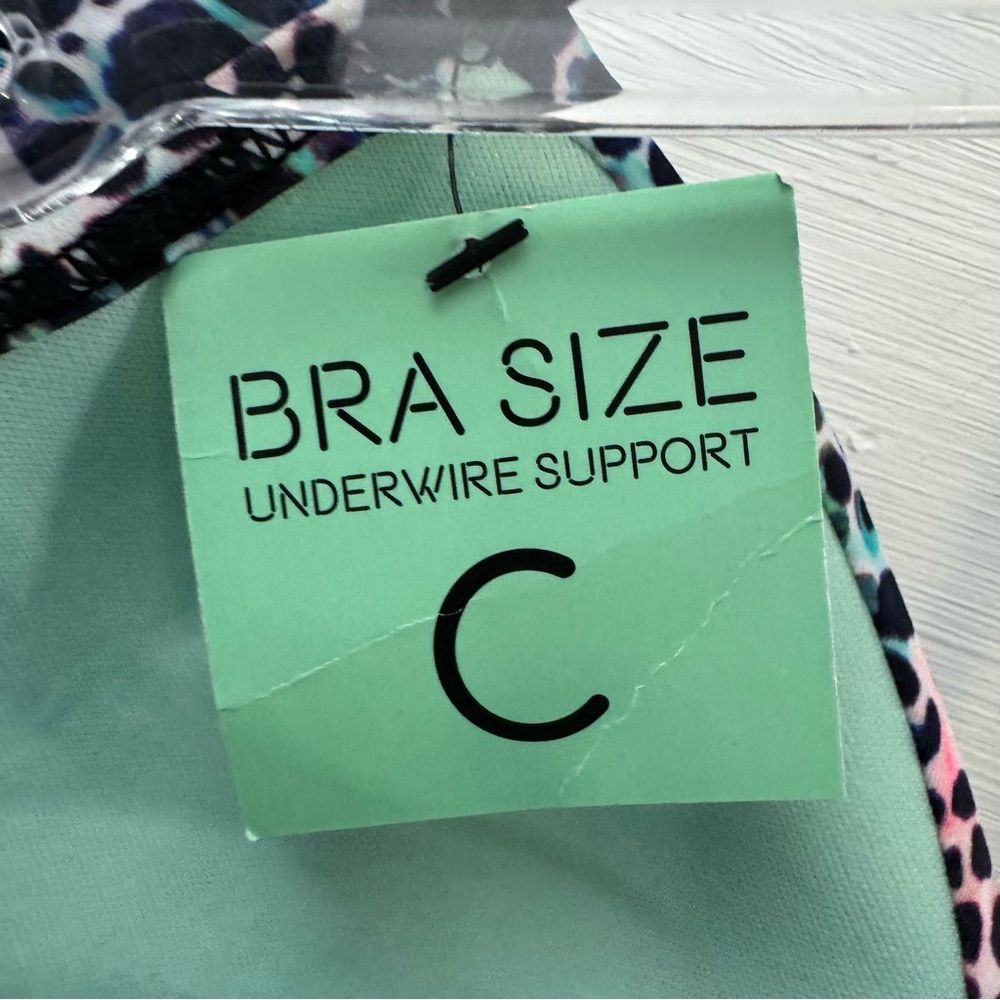 NWT Sundazed Wrap Bikini Top 34C Underwire Animal Print Swim - Picture 5 of 9